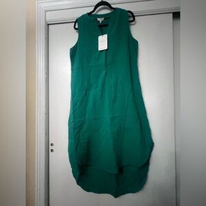 S’Edge Green Sleeveless V-neck Sheath Dress Casual